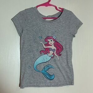 Disney Little Mermaid Jumping Beans Gray T-Shirt Girls Size 5